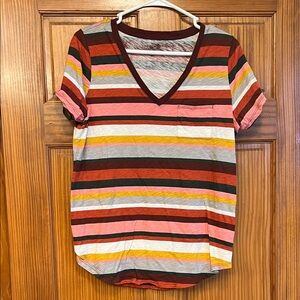 Torrid Heritage Slub Jersey Striped V-Neck Women's Top